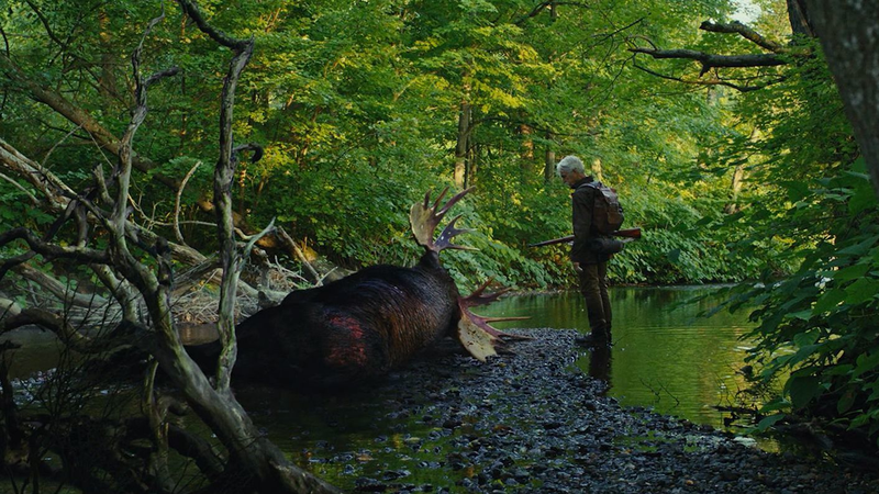 He also kills a moose.